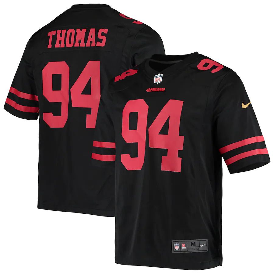 Men San Francisco 49ers #94 Solomon Thomas Nike Black Game Player NFL Jersey->san francisco 49ers->NFL Jersey
